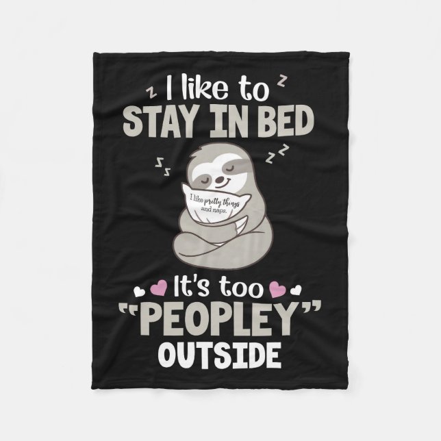 Ich Bleibe gerne in Bed Sloth Sherpa Fleece Blanke (Vorderseite)