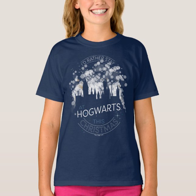 Ich Bleibe lieber bei HOGWARTS™ Magic Lights Art T-Shirt (Vorderseite)