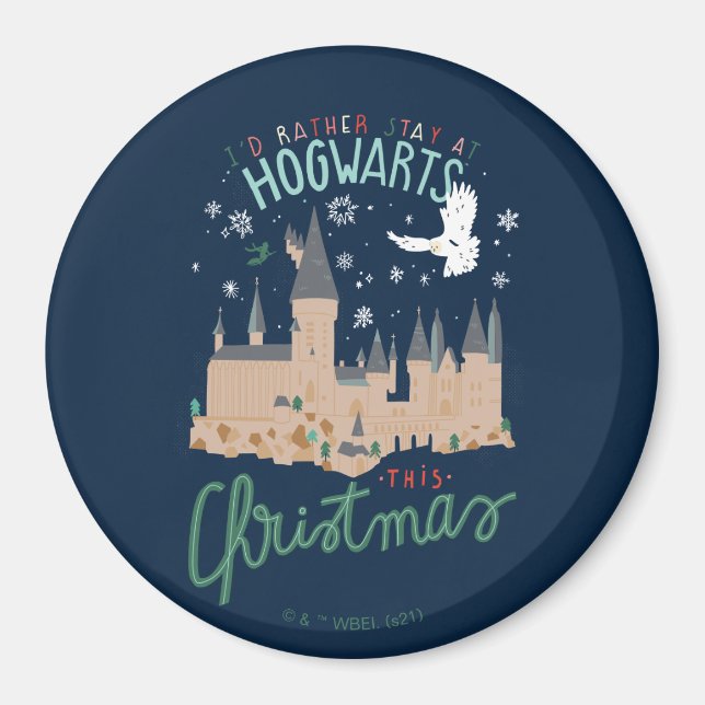 Ich Bleibe lieber zu Weihnachten auf Hogwarts Magnet (Vorne)