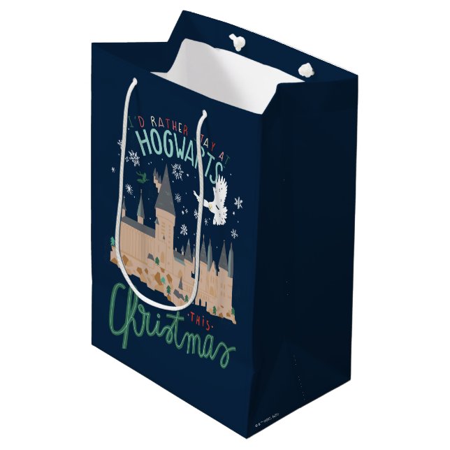 Ich Bleibe lieber zu Weihnachten auf Hogwarts Mittlere Geschenktüte (Vorderseite Schrägansicht)