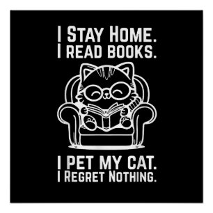 Ich bleibe zu Hause Ich lese Bücher Ich streichle Poster