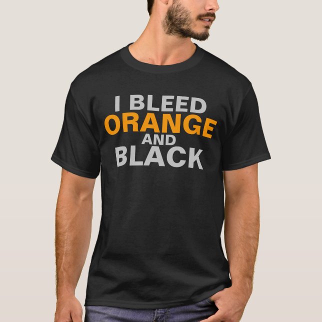 Ich blute die orange und schwarzen Geschenke T-Shirt (Vorderseite)