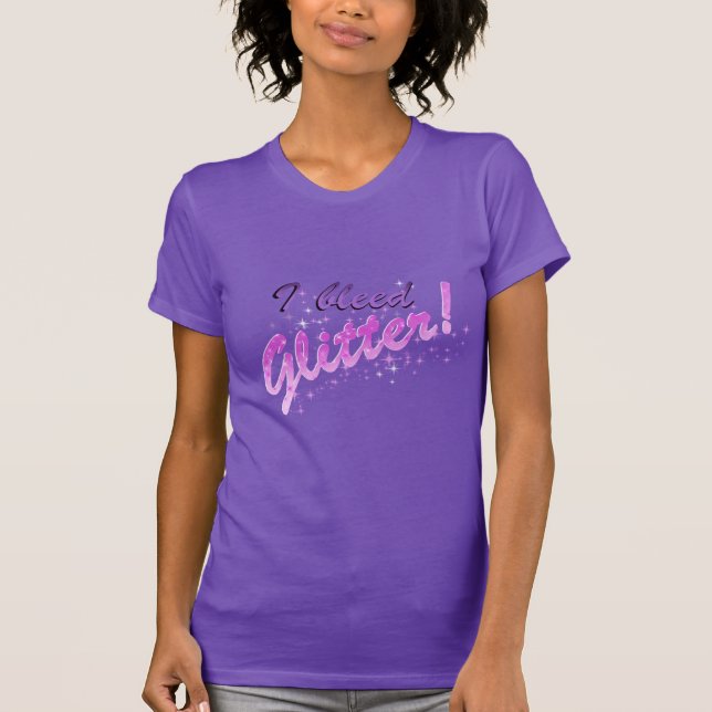 Ich blute Glitzer Spaß Design T - Shirt (Vorderseite)