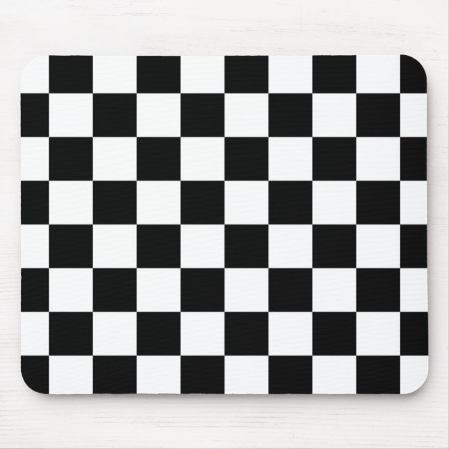Ich blute, Karo-Schwarz-weiße Checkered Gewohnheit Mousepad (Vorne)