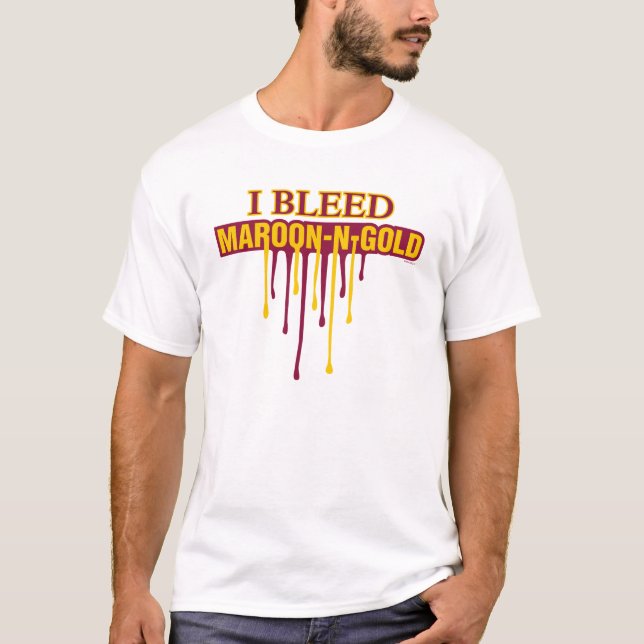 Ich blute Kastanienbraun und Gold T-Shirt (Vorderseite)