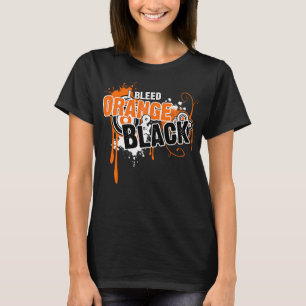 Ich blute Orange und Schwarz T-Shirt