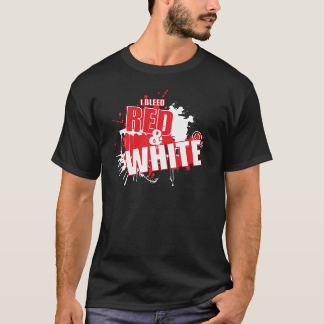 Ich blute roten u. weißen Schmutz T-Shirt (Vorderseite)
