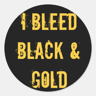 Ich blute Schwarz-Gold-Aufkleber Runder Aufkleber