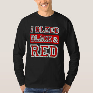Ich blute Schwarz & Rot Sportteam Fan T-Shirt