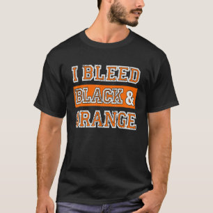 Ich blute Schwarz und Orange Sportteam-Fan T-Shirt