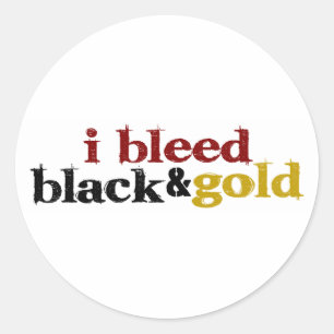 Ich blute Schwarzes und Gold Runder Aufkleber