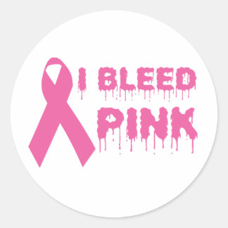 Ich blutete Pink - Brustkrebs-Bewusstseinsband Runder Aufkleber