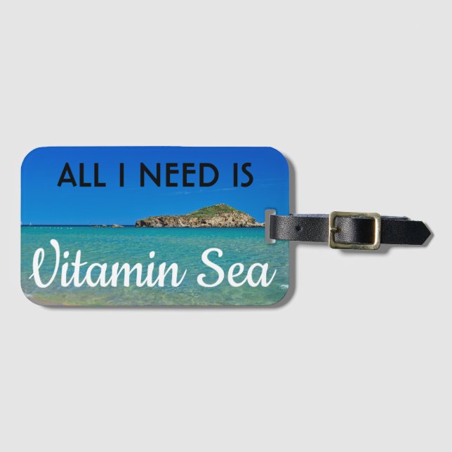 Ich brauche den türkisfarbenen Strand von Vitamin  Gepäckanhänger (Vorderseite (Horizontal))