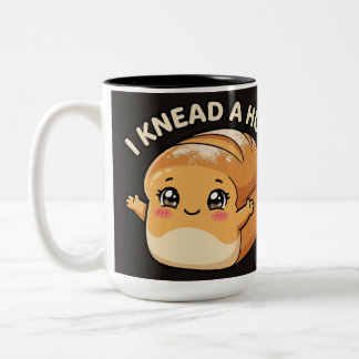 Ich brauche eine Umarmung — Kawaii Brot Zweifarbige Tasse