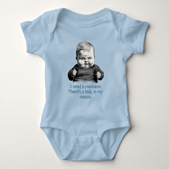 Ich brauche einen Mechaniker, da ist ein Leck in m Baby Strampler (Vorderseite)