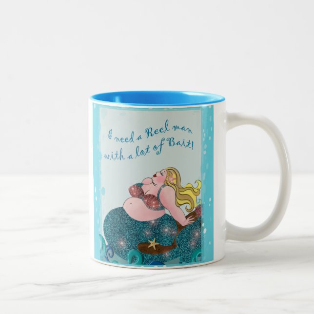 "Ich brauche einen REEL-Mann mit viel BAIT!" Tasse (Rechts)