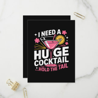 Ich brauche einen riesigen Cocktail Lustig Einladungspostkarte