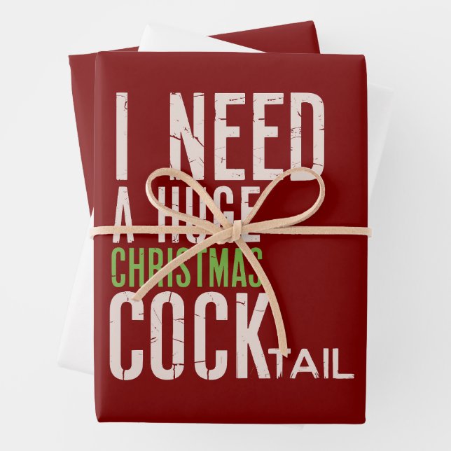Ich brauche einen riesigen WeihnachtscoCKtail Weih Geschenkpapier Set (Beispiel)