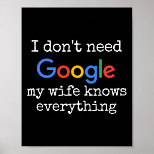 Ich brauche Google nicht, meine Frau weiß alles Lu Poster