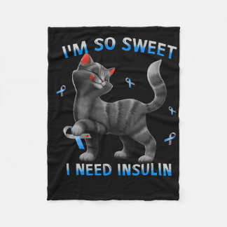 Ich brauche Insulin Fun Cat Diabetes Awarene Fleecedecke