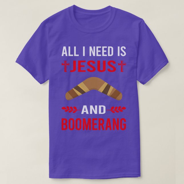 Ich brauche Jesus und Boomerang T-Shirt (Design vorne)