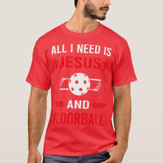 Ich brauche Jesus und Floorball T-Shirt