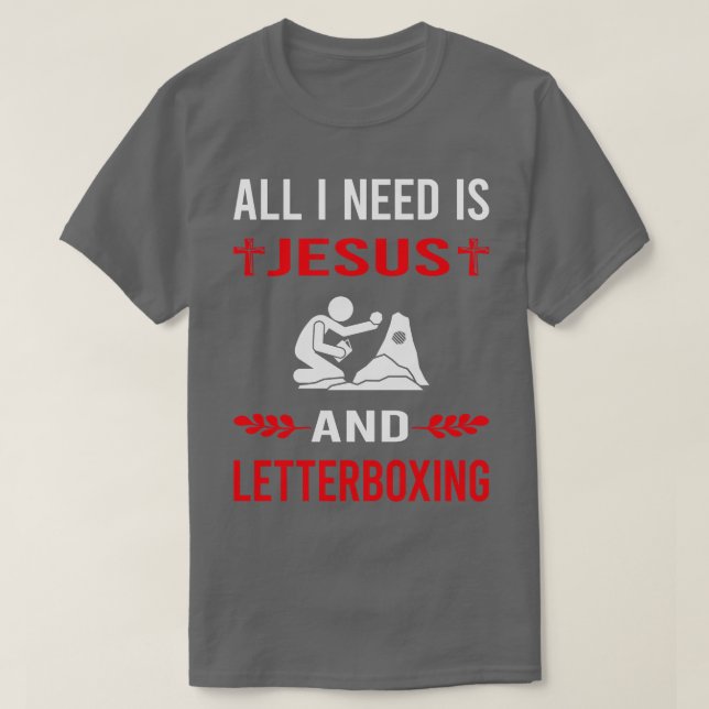 Ich brauche Jesus und Letterboxing T-Shirt (Design vorne)