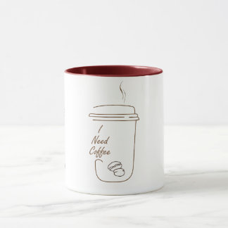 Ich brauche Kaffee Cute Doodle Tasse