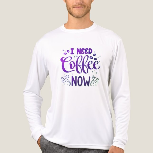 Ich brauche Kaffee jetzt Bella+Leinwand Tri-Blend  Tri-Blend Shirt (Vorderseite)