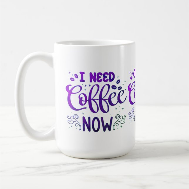 Ich brauche Kaffee jetzt klassische Tasse | Weißer (Links)