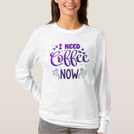 Ich brauche Kaffee jetzt kostenlos Basic Long Slee T-Shirt