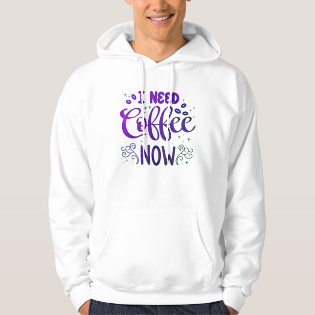 Ich brauche Kaffee jetzt Männergrundhemd - Hoodie (Vorderseite)