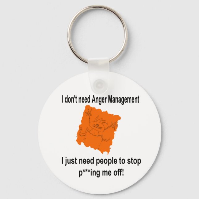Ich brauche kein Angermanagement (rot) Schlüsselanhänger (Vorderseite)