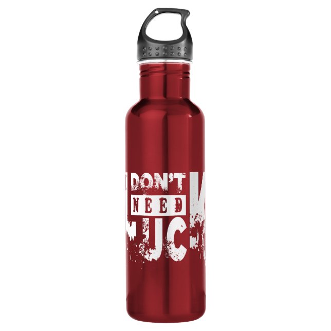 Ich brauche kein Glück (W) Edelstahlflasche (Vorderseite)