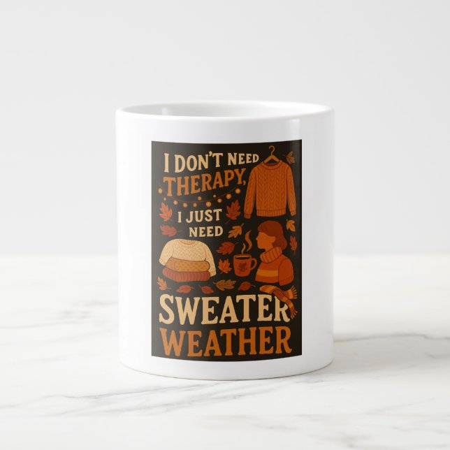 Ich brauche keine Therapie, ich brauche nur Pullov Jumbo-Tasse (Vorderseite)