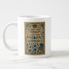 Ich brauche keine Therapie, ich brauche nur Saphir Jumbo-Tasse