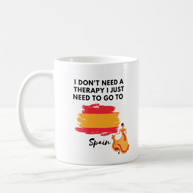 Ich brauche keine Therapie, ich muss nur nach Span Kaffeetasse (Links)