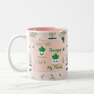 Ich brauche keine Therapie, ich rede mit meinen Pf Zweifarbige Tasse
