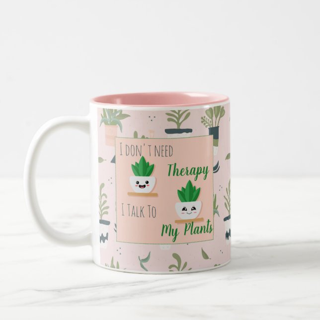 Ich brauche keine Therapie, ich spreche mit meinen Zweifarbige Tasse (Links)