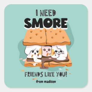Ich brauche mehr Freunde wie du Valentine Quadratischer Aufkleber