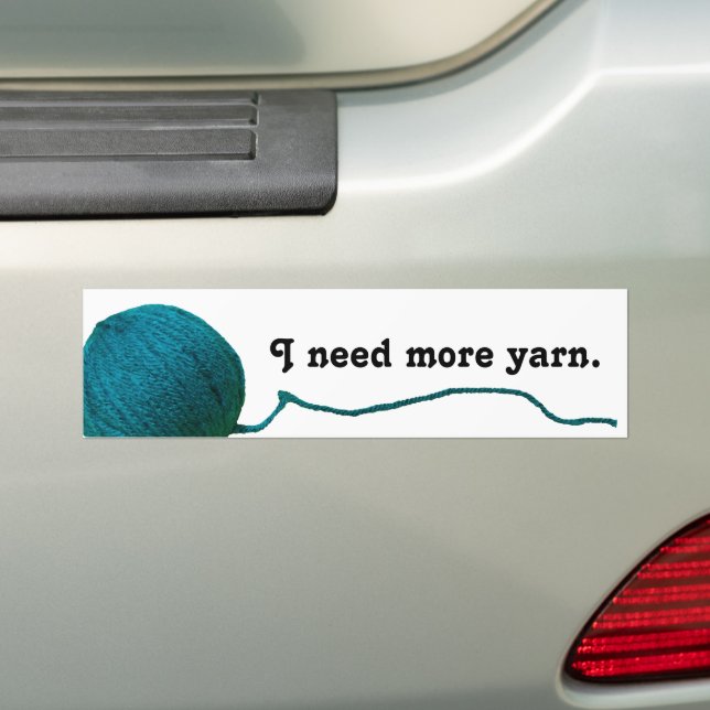 Ich brauche mehr Garne - Aquamarines Garnballen Autoaufkleber (Auf Auto)