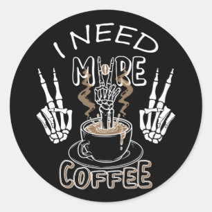 Ich brauche mehr Kaffeegenetze für Halloween Runder Aufkleber