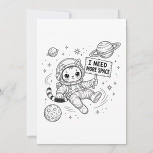Ich brauche mehr Platz Lustige Katzen-Astronautin Einladung