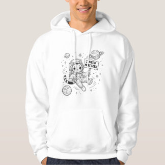 Ich brauche mehr Platz Lustige Katzen-Astronautin Hoodie