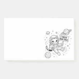 Ich brauche mehr Platz Lustige Katzen-Astronautin Post-it Klebezettel
