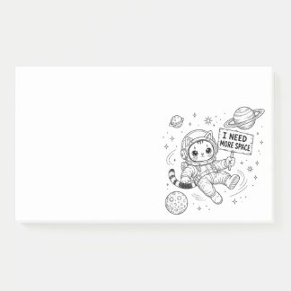 Ich brauche mehr Platz Lustige Katzen-Astronautin Post-it Klebezettel
