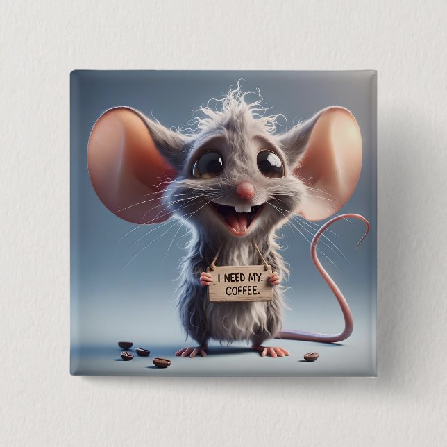 Ich brauche meinen Kaffee Button (Vorderseite)