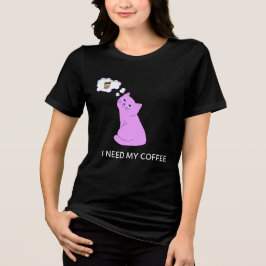 Ich brauche meinen Kaffee Grumpy Cat Liebhaber Shi Tri-Blend Shirt