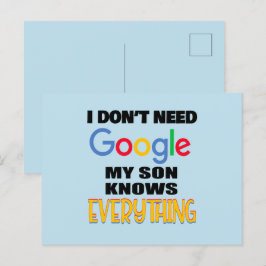 Ich brauche meinen Sohn nicht zu googeln, weiß all Postkarte