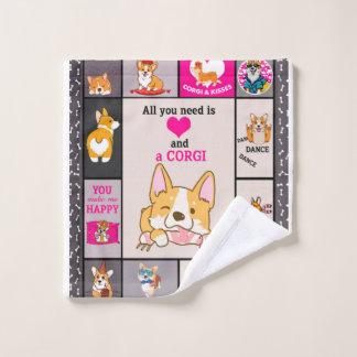 Ich brauche nur Liebe und Corgi Waschlappen
